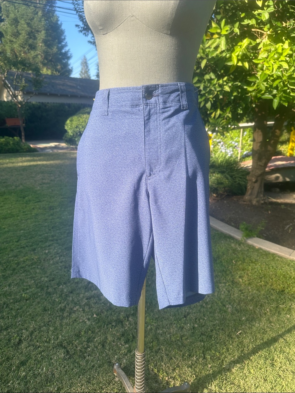 Men’s Callaway Perforated Light Blue Golf Bermuda Shorts